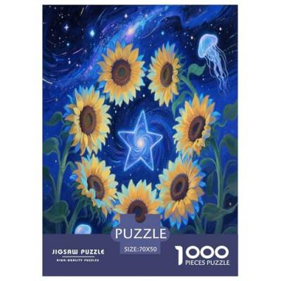 Sonnenblumen Puzzle 1000-teilige Schwer Puzzle Spielzeug Lernspiel Impossible Herausforderung Spielzeug Für Erwachsene Und Kinder Ab 14 Jahren 70x50cm/1000pcs von ChengzeTCo